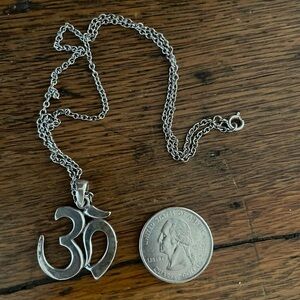 Silver Om Pendant Necklace